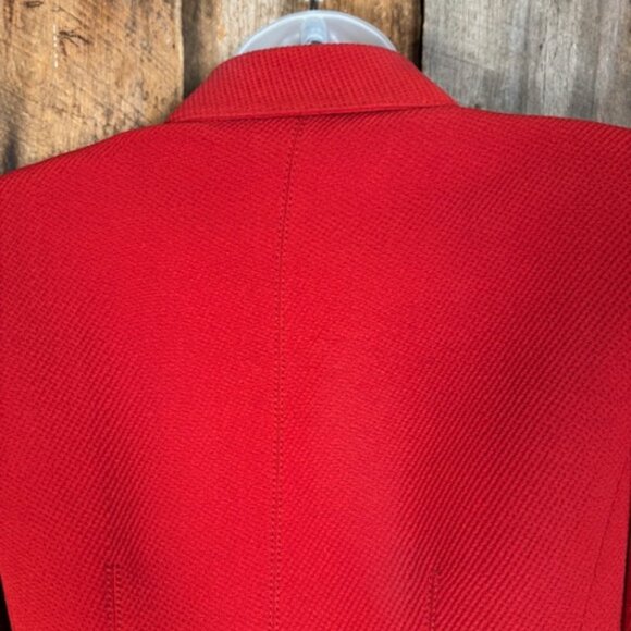 Emanuel Ungaro Red Wool/Silk Double Fitted Blazer - Size 4 - Picture 4 of 13